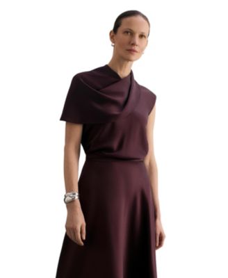 Women's Ocana Asymmetric Sleeve Satin Blouse