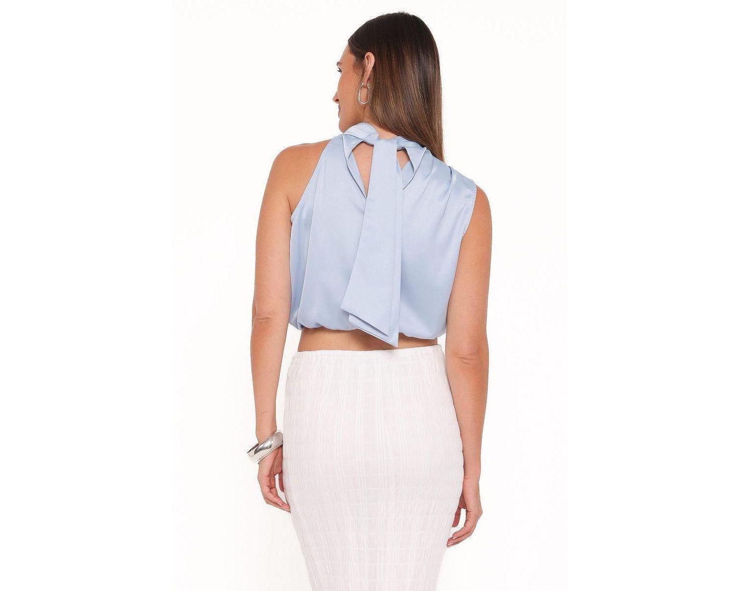 Women's Cinzia Satin One-Shoulder Top