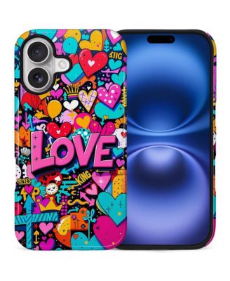 Phone Case Compatible with Apple iPhone, 2-Layer Durable, Pop Love