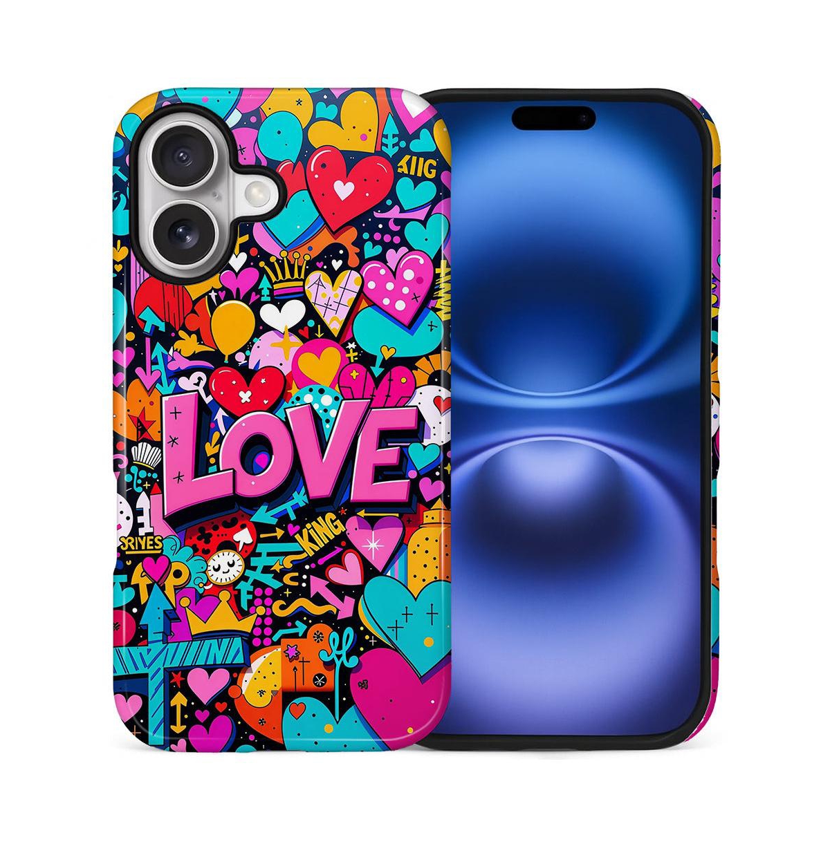 Lisen Pop Love Dual-Layer Anti-Slip Grip Phone Case Compatible with Apple iPhone 15 Plus - Open Miscellaneous 971