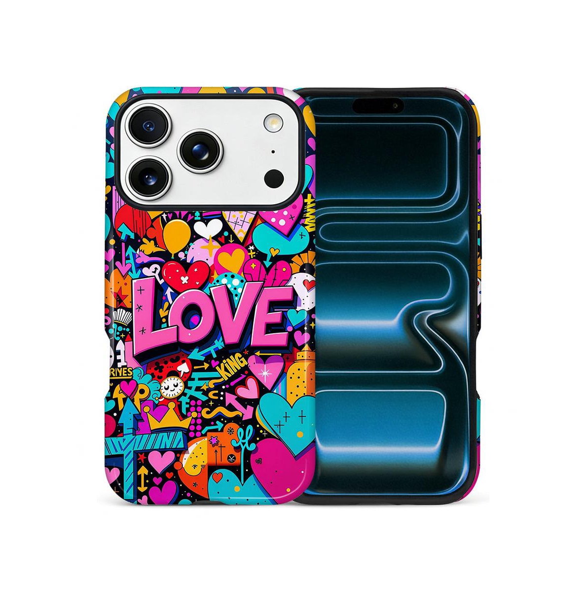 Lisen Pop Love Dual-Layer Anti-Slip Grip Phone Case Compatible with Apple iPhone 15 Plus - Open Miscellaneous 975