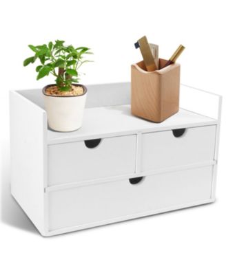 Countertop Desk Organizer With Drawers Sturdy Storage For Home Office