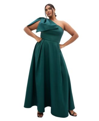 Plus Size Captivate One Shoulder Maxi Dress