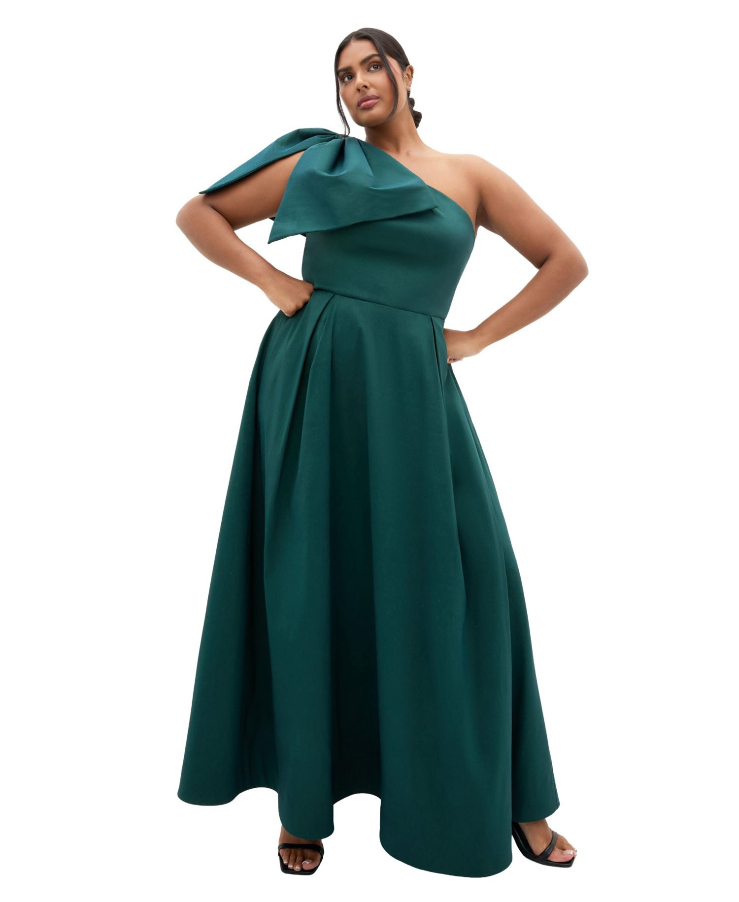Plus Size Captivate One Shoulder Maxi Dress
