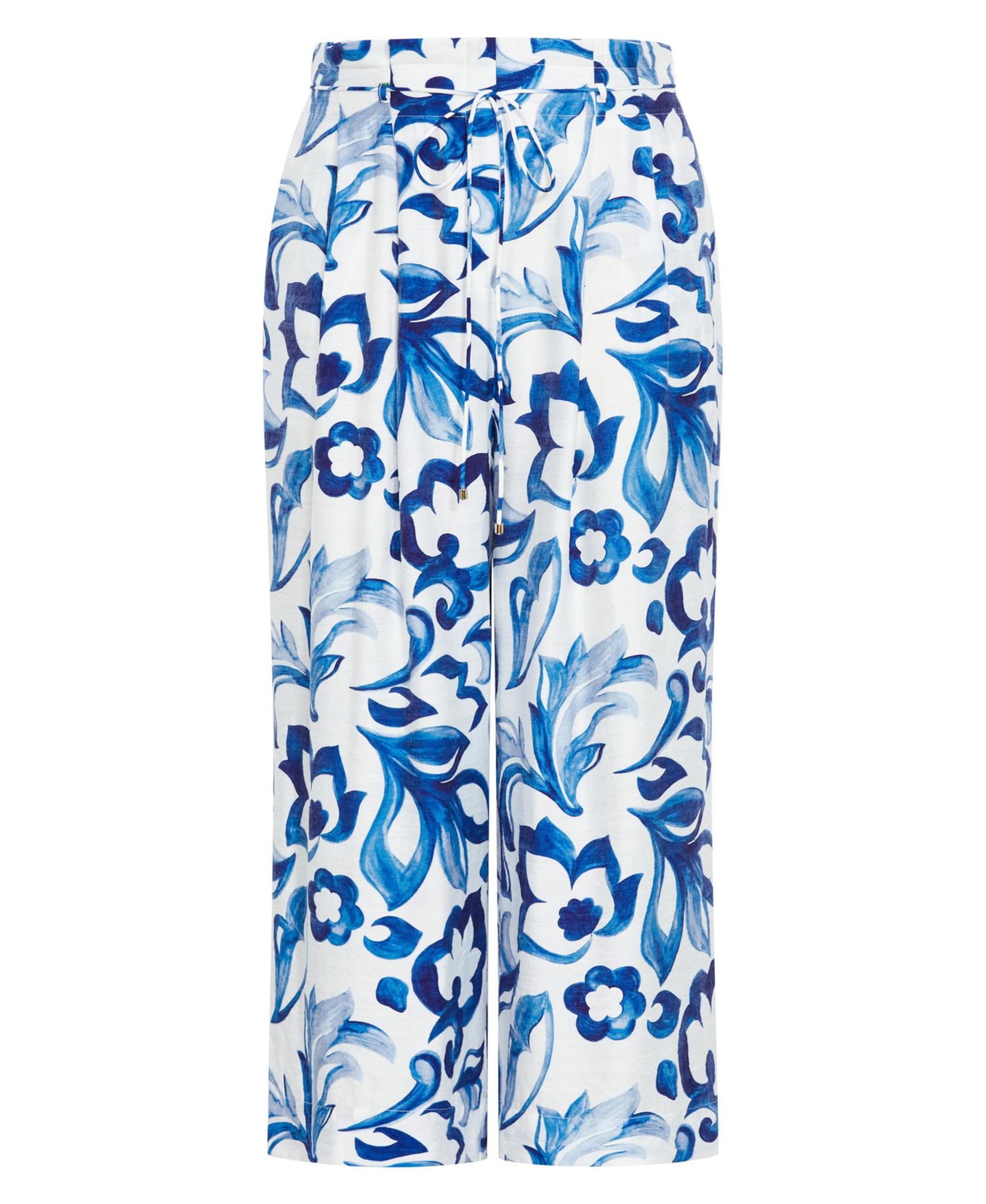 Plus Size Resort Print High-Rise Wide-Leg Pants