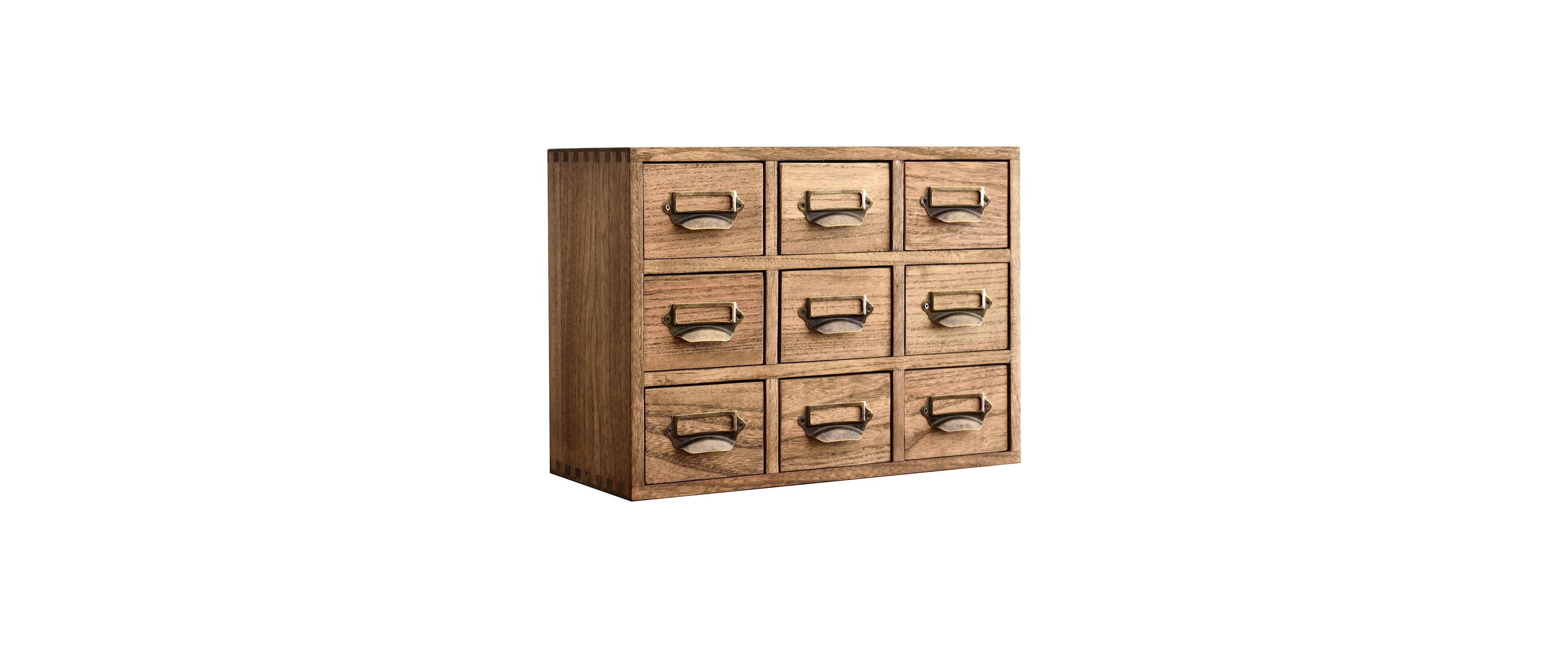 Danrong Solid Wood Desktop Storage Cabinet With Label Handles For Office Supplies And Crafts
