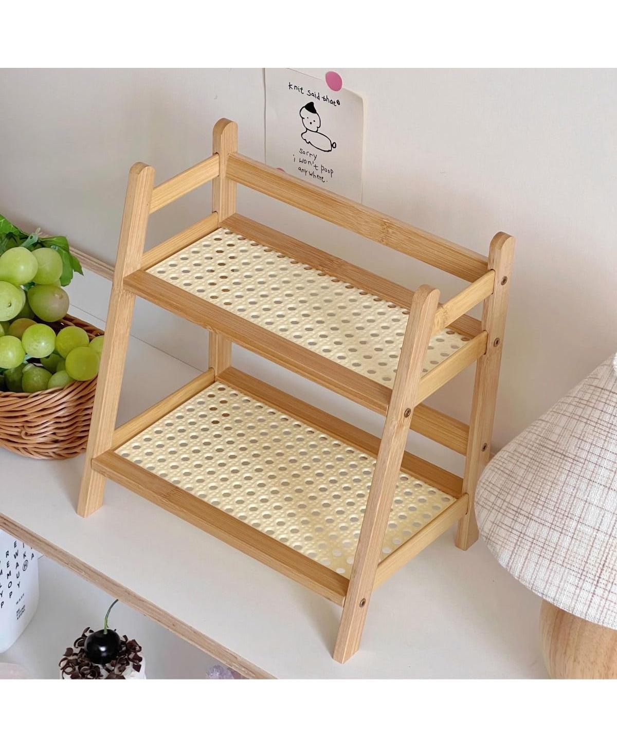 Danrong Three Tier Wooden Ladder Storage Rack Multifunctional Home Organizer