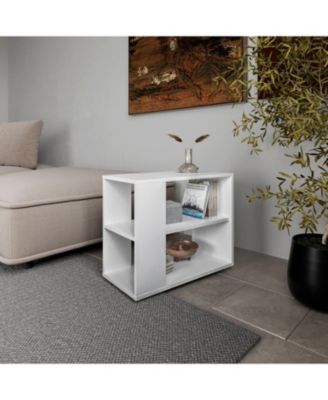 Rio Verde Side Table in Melamine with Open Storage