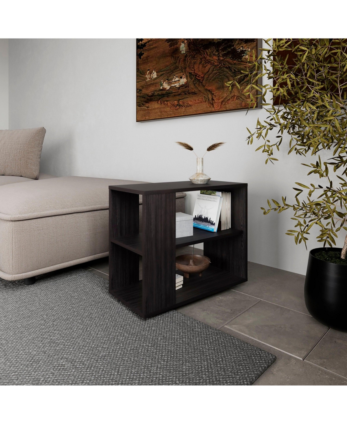 Fm Furniture Rio Verde Side Table Melamine with Open Storage