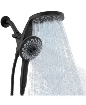 Rain Shower Head Handheld Dual 10 Spray Modes Knob Selector
