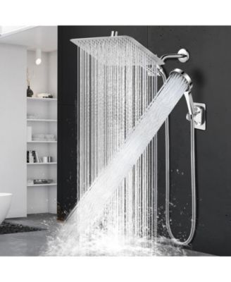 12" Shower Head Rain Handheld Spray Adjustable Arm Hose