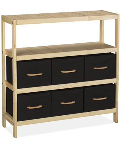 Household Essentials 3-Shelf Wood Storage Stand
