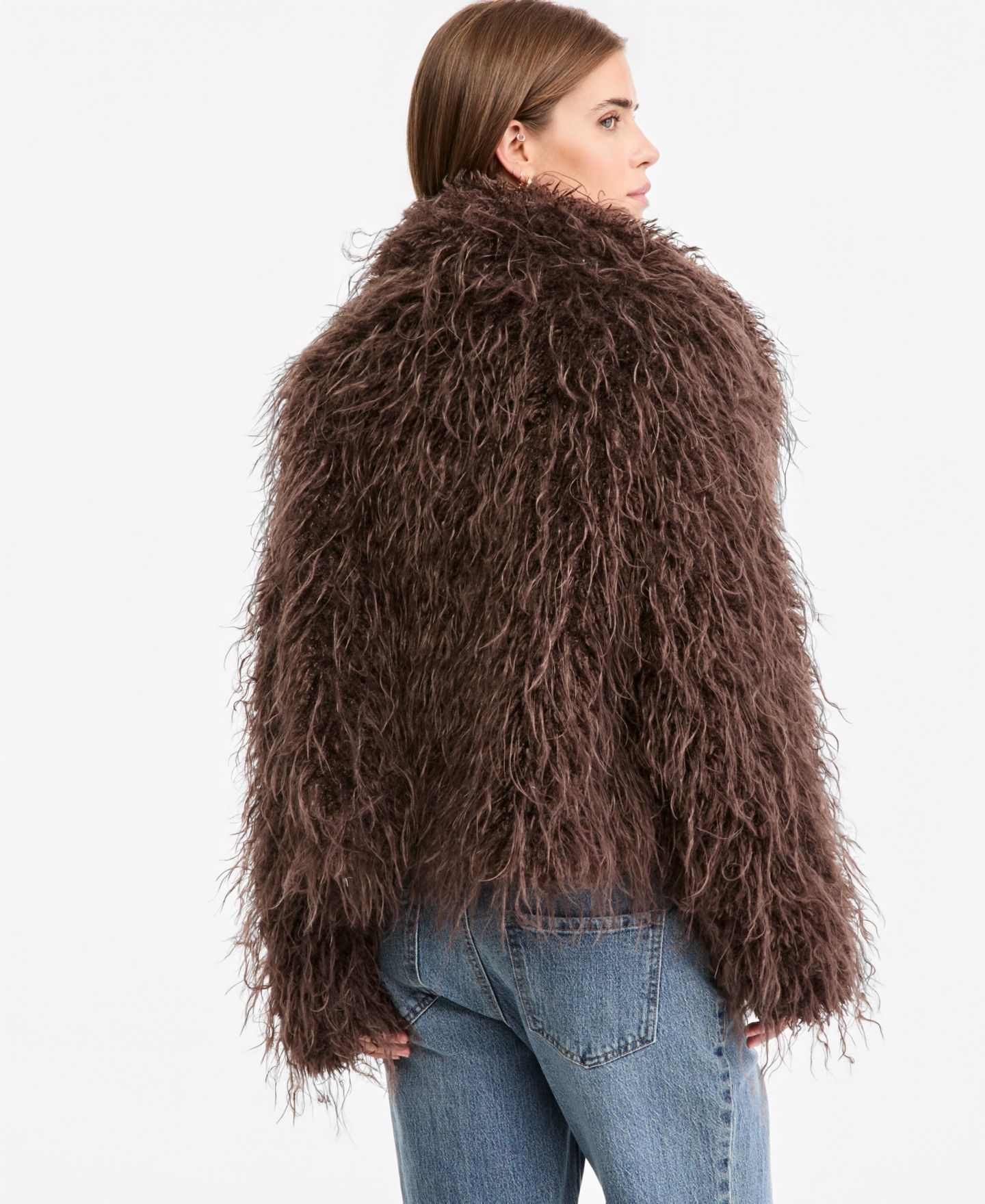 Женская куртка And Now This Fringe Faux Fur, цвет: Коричневый — фото 4