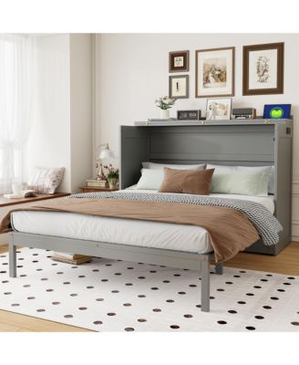 Queen Size Murphy Bed Wall Bed with drawer and a set of Sockets and USB Ports