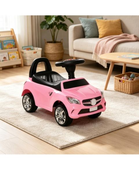 Детская игрушка SEVORLEY Foot-to-Floor Ride-On Push Car with Horn, Music and Lights, Ages 18-36 Months, цвет: Розовый