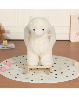 Plush Alpaca Rocking Ride-On Toy With Sound, Ages 1-3