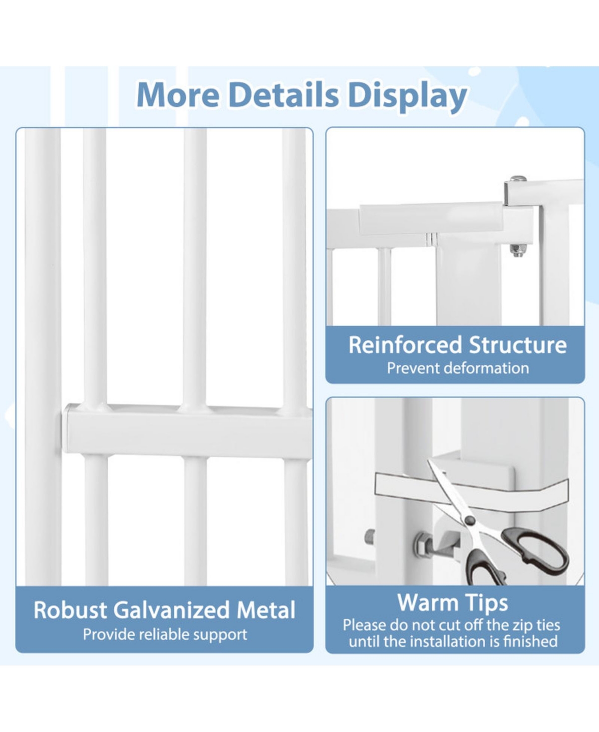 Sugift Extra Tall Pet Gate 67.5 Inch Heavy-Duty Metal Barrier with Adjustable Width and Lockable Small Door