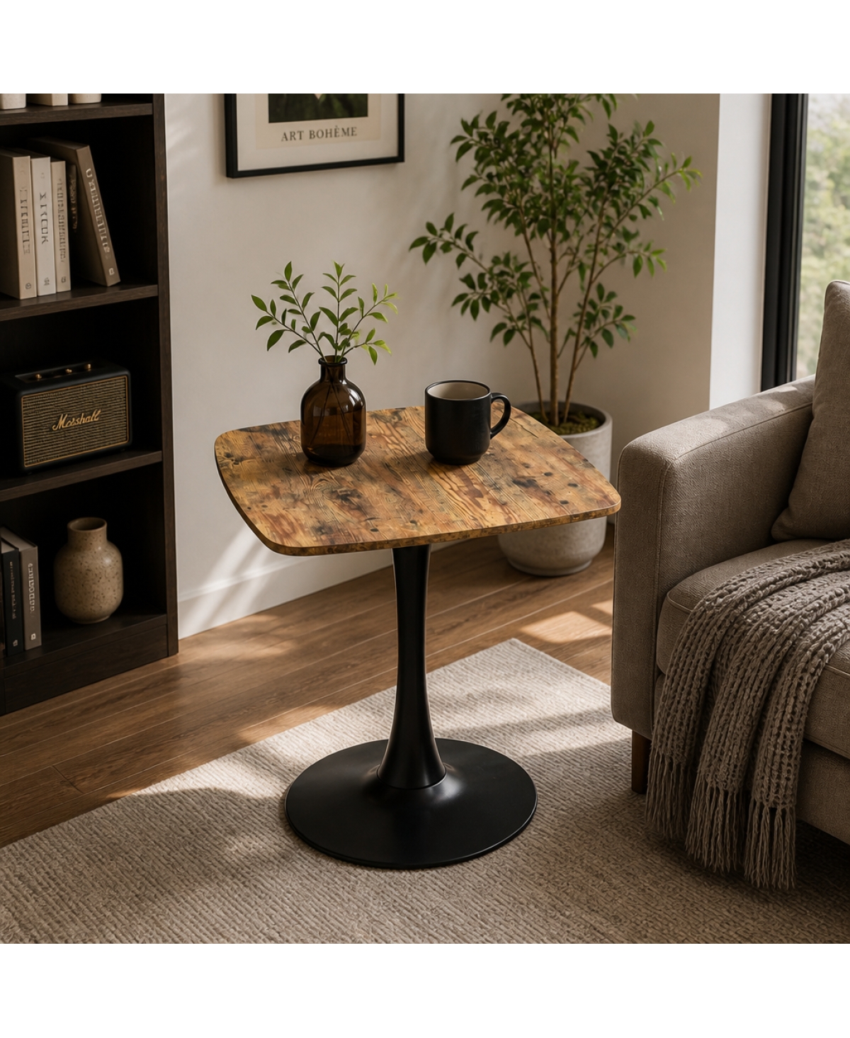 Streamdale Furniture Square 24" Mid-Century Modern Bistro Dining Table