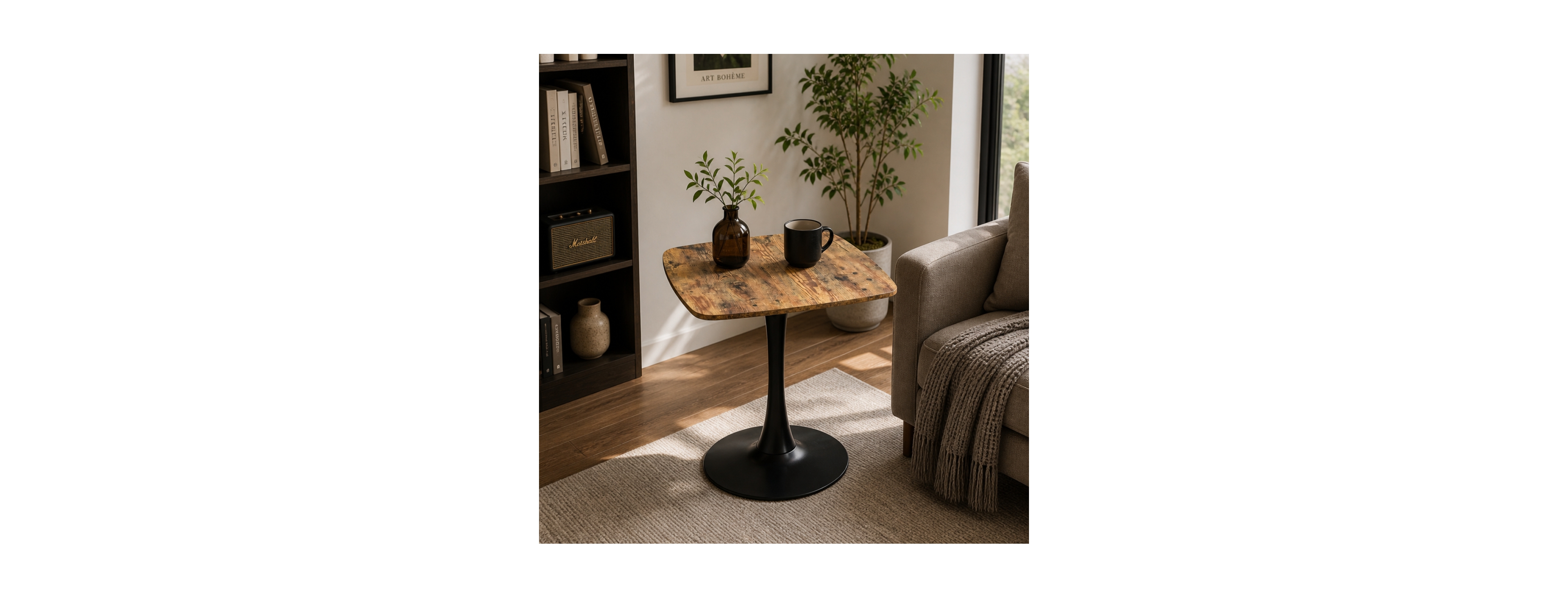Streamdale Furniture Square 24" Mid-Century Modern Bistro Dining Table