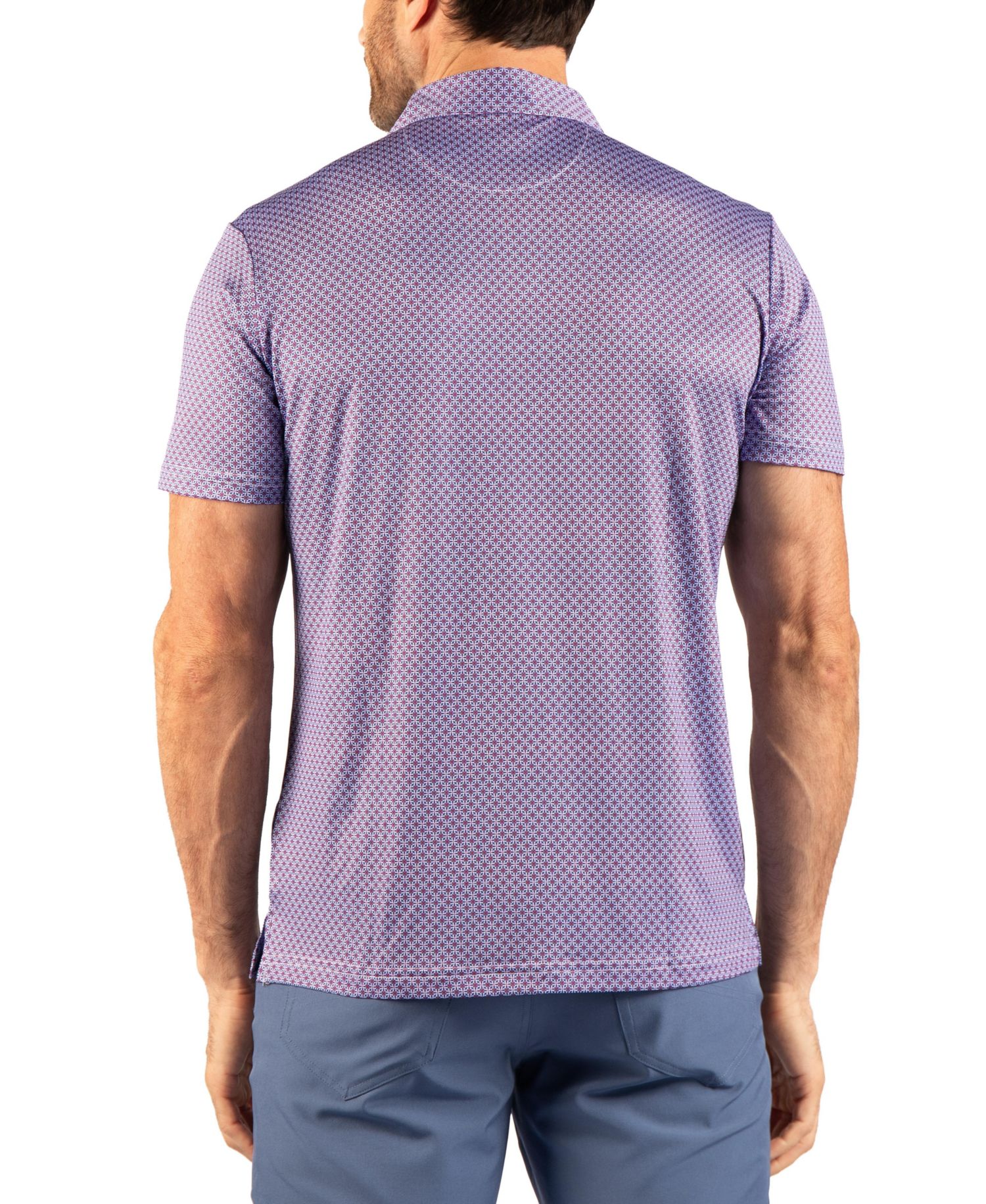 Men's Geo Floral Performance Polo Shirts