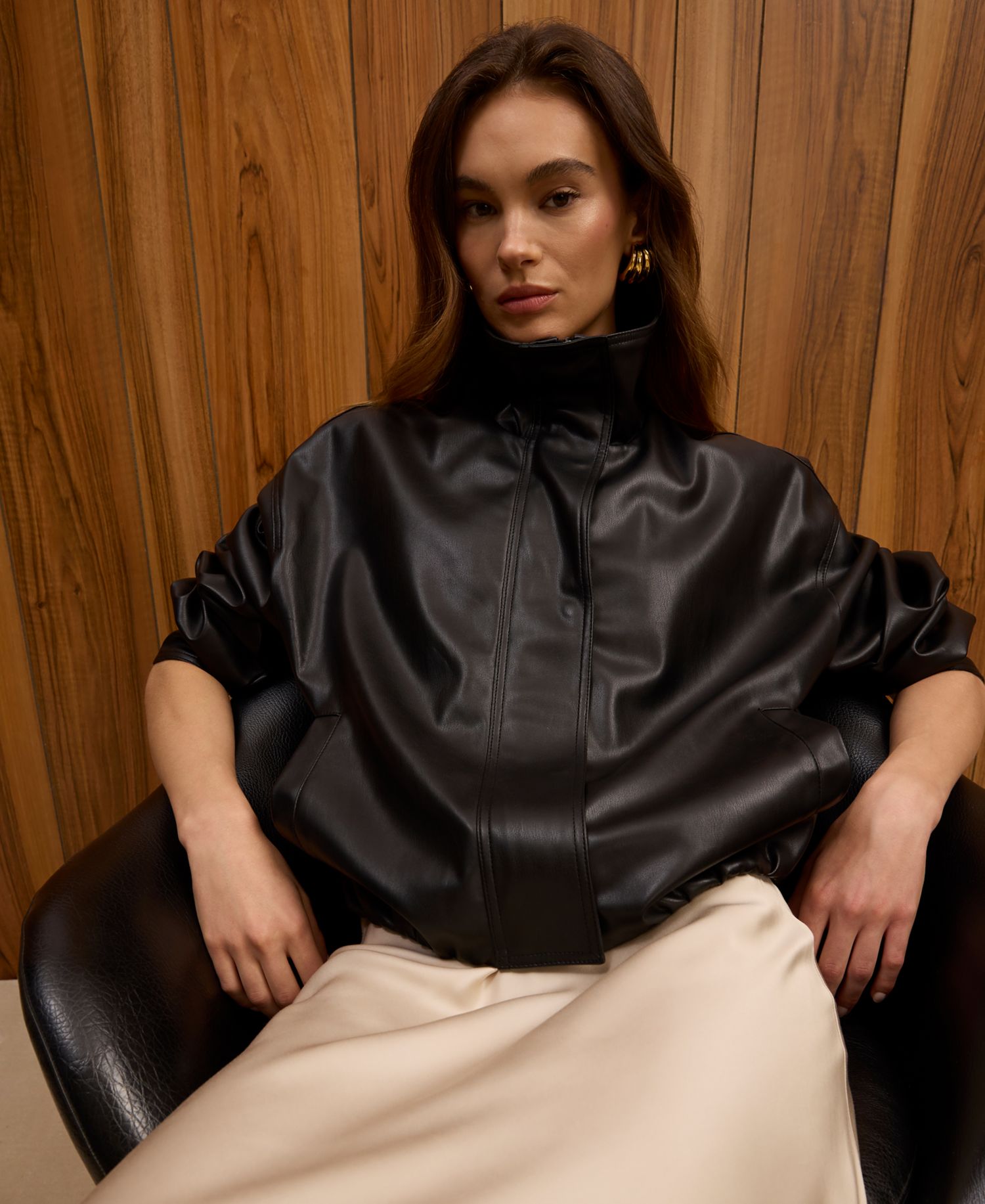 Women's Dessa Oversized Funnel Neck Bomber Jacket