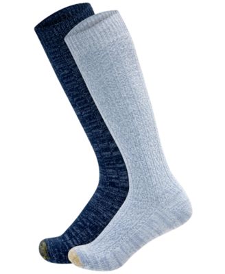 Women's Cable-Knit Reinforced Toe Knee-High Socks, 2-Pack