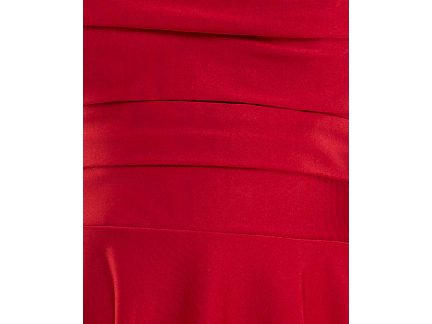 Женское платье City Studios Juniors' Satin Sweetheart Rhinestone Trim Neckline Fit & Flare, цвет: Красный — фото 6