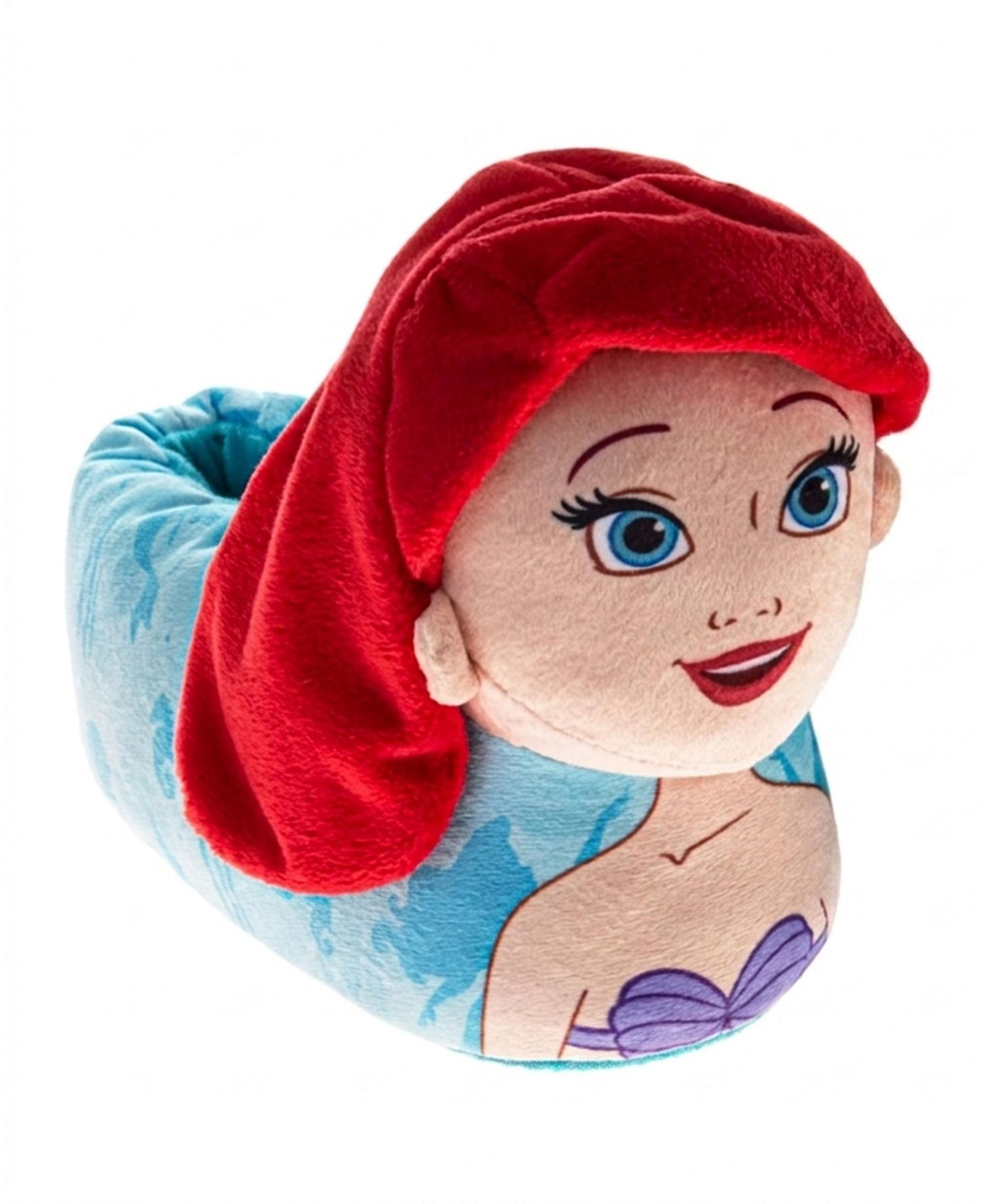 Little Mermaid 3D Ariel and Flounder Girls (5- 6 to 13- 1) Slippers Warm, Fluffy, and Comfortable House Footwear