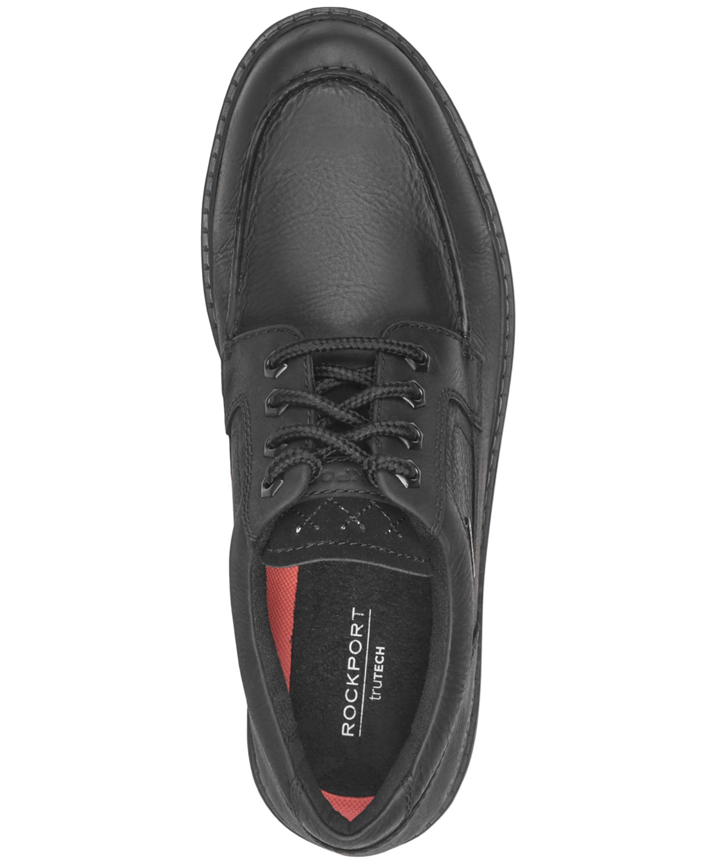 Мужские туфли Rockport Winfeld Waterproof Casual Moc-Toe Oxford, цвет: Чёрный кожаный — фото 4