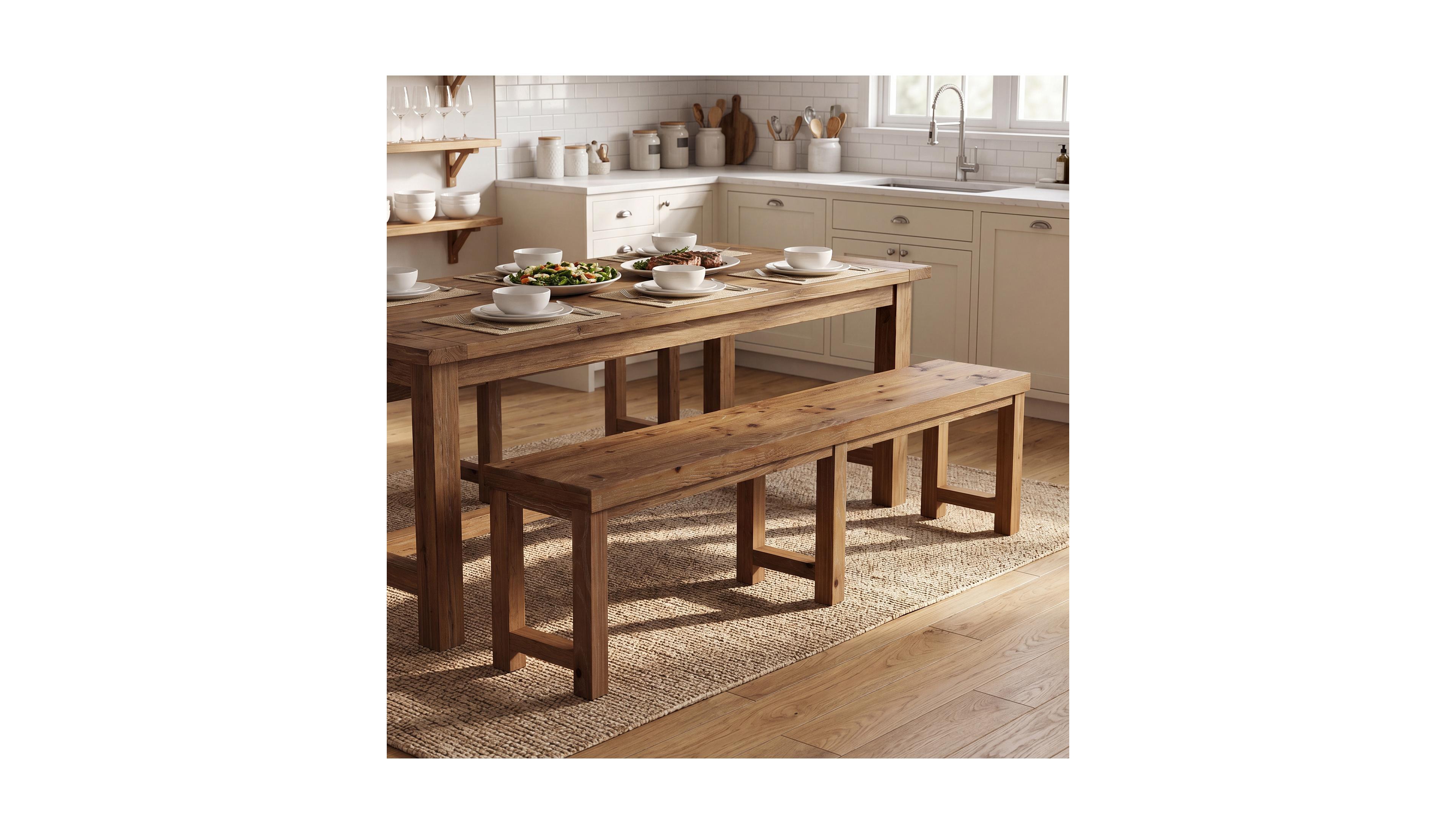 Tribesigns 70.9" Solid Wood Dining Bench, Extra Long Farmhouse