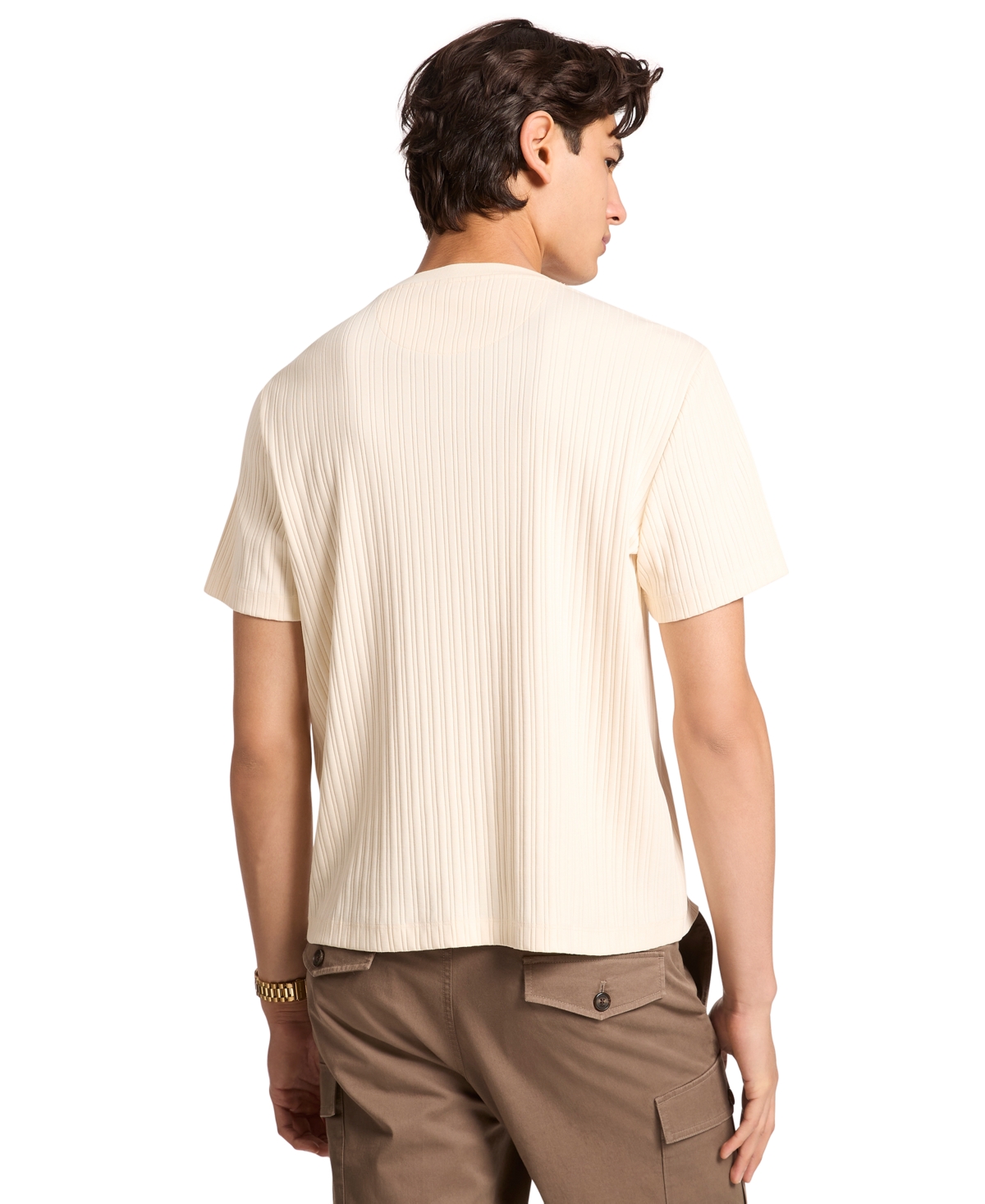 Michael Kors Men's Variegated-Rib Crewneck T-Shirt