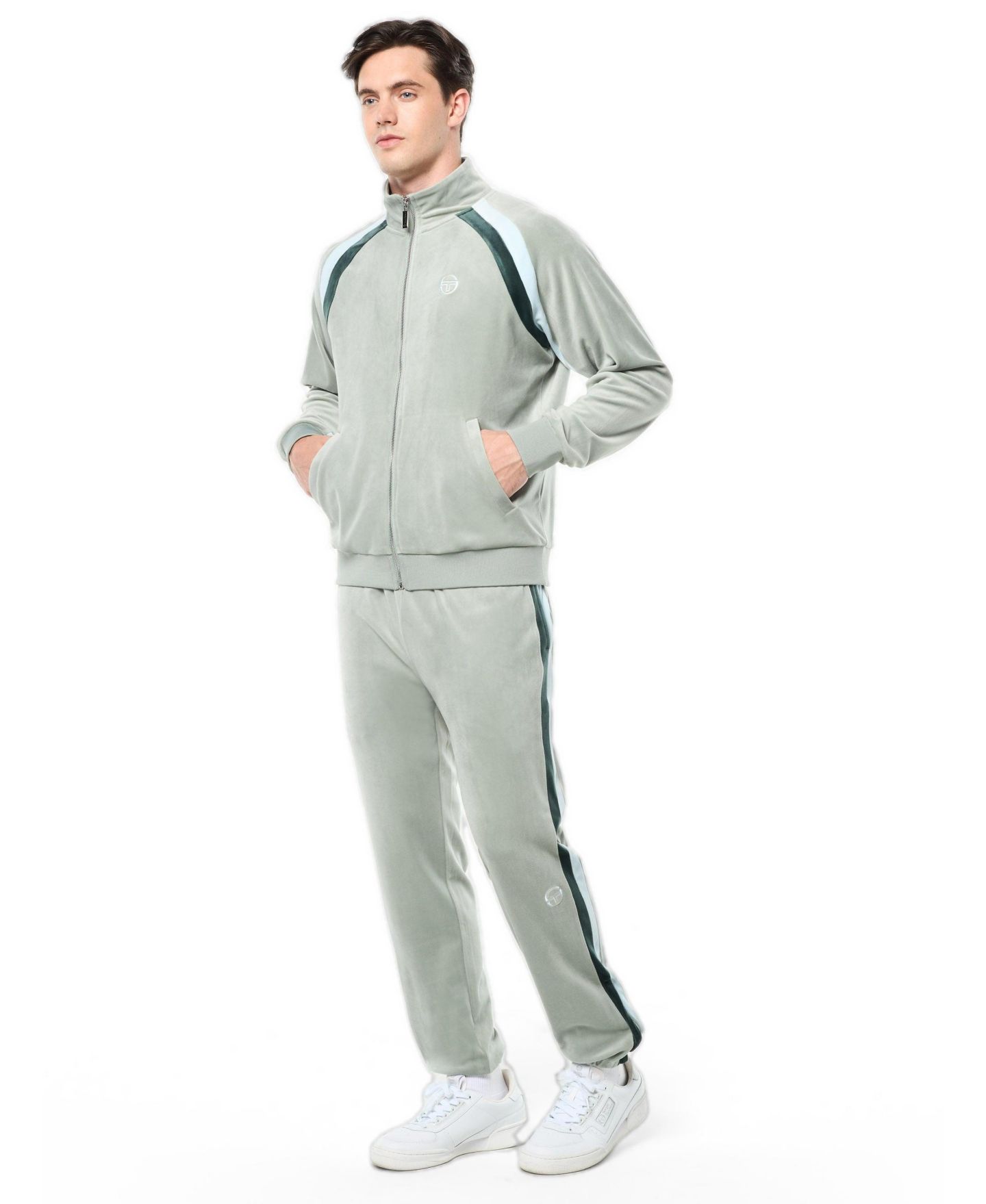 Мужская куртка Sergio Tacchini Banda Velour Track, цвет: Сланцевый серый — фото 3