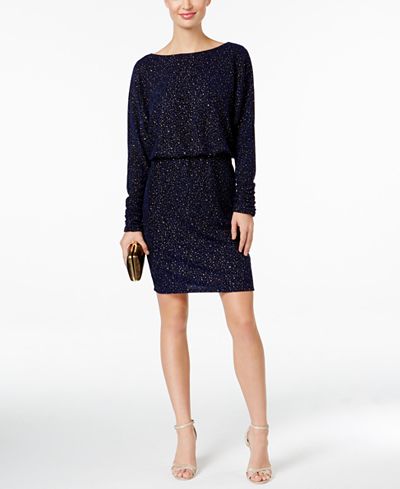 Jessica Howard Petite Glitter Blouson Dress