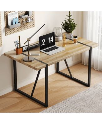 Rustic Industrial Dining Table with Thick Wood Top and  Metal Legs