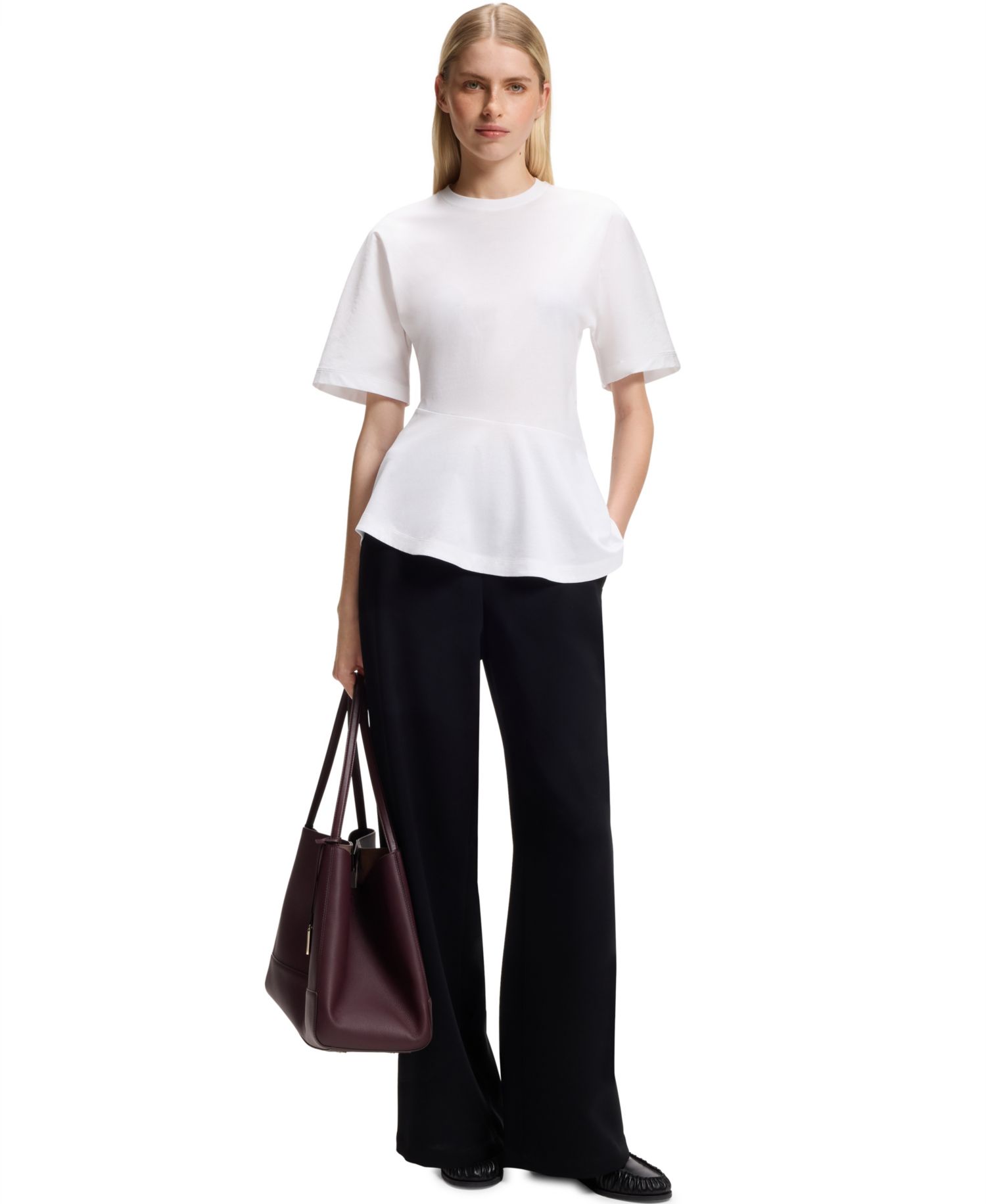 BOSS by Women's Asymmetric Peplum T-Shirt