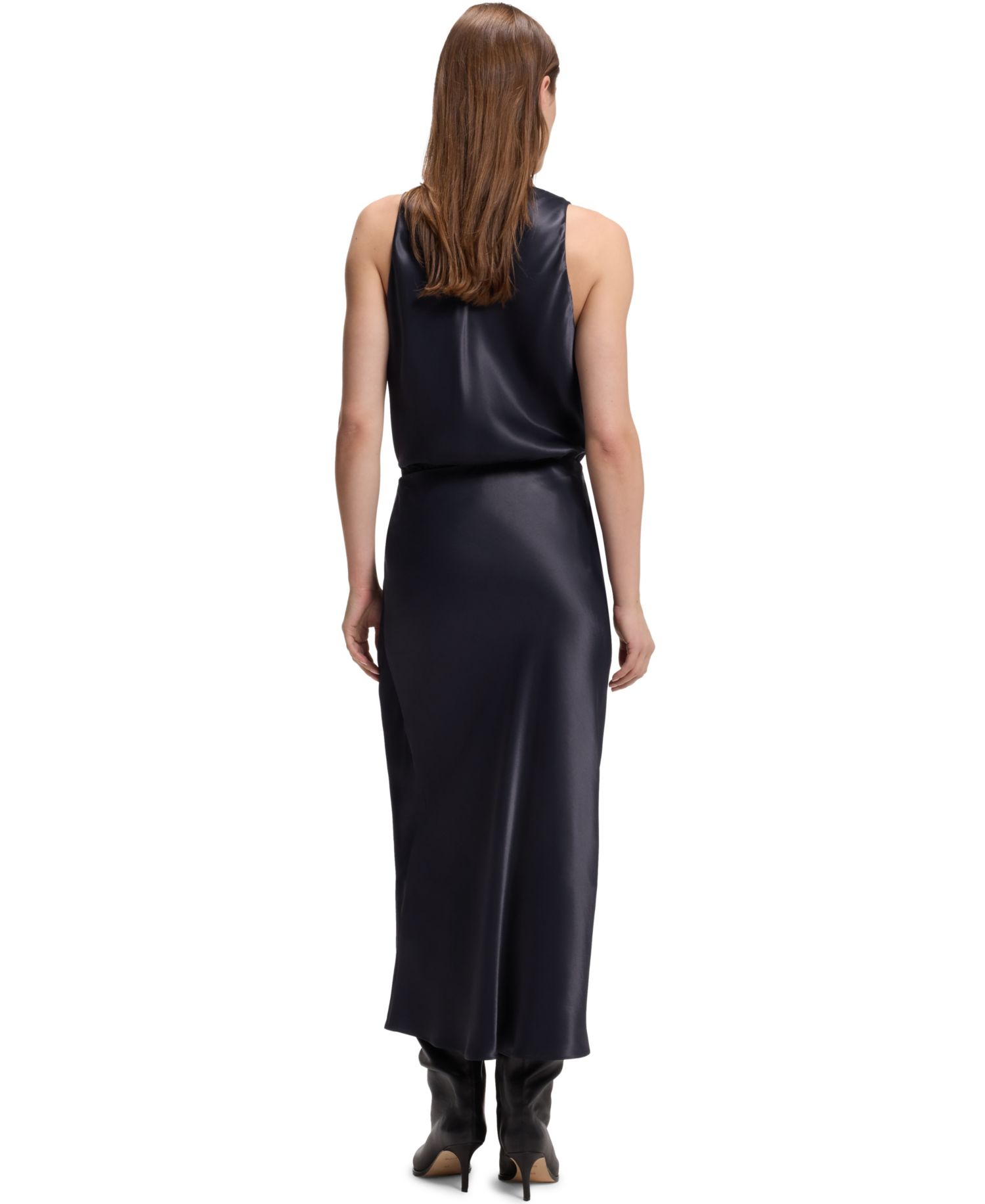 BOSS by Women's Satin A-Line Midi Skirt