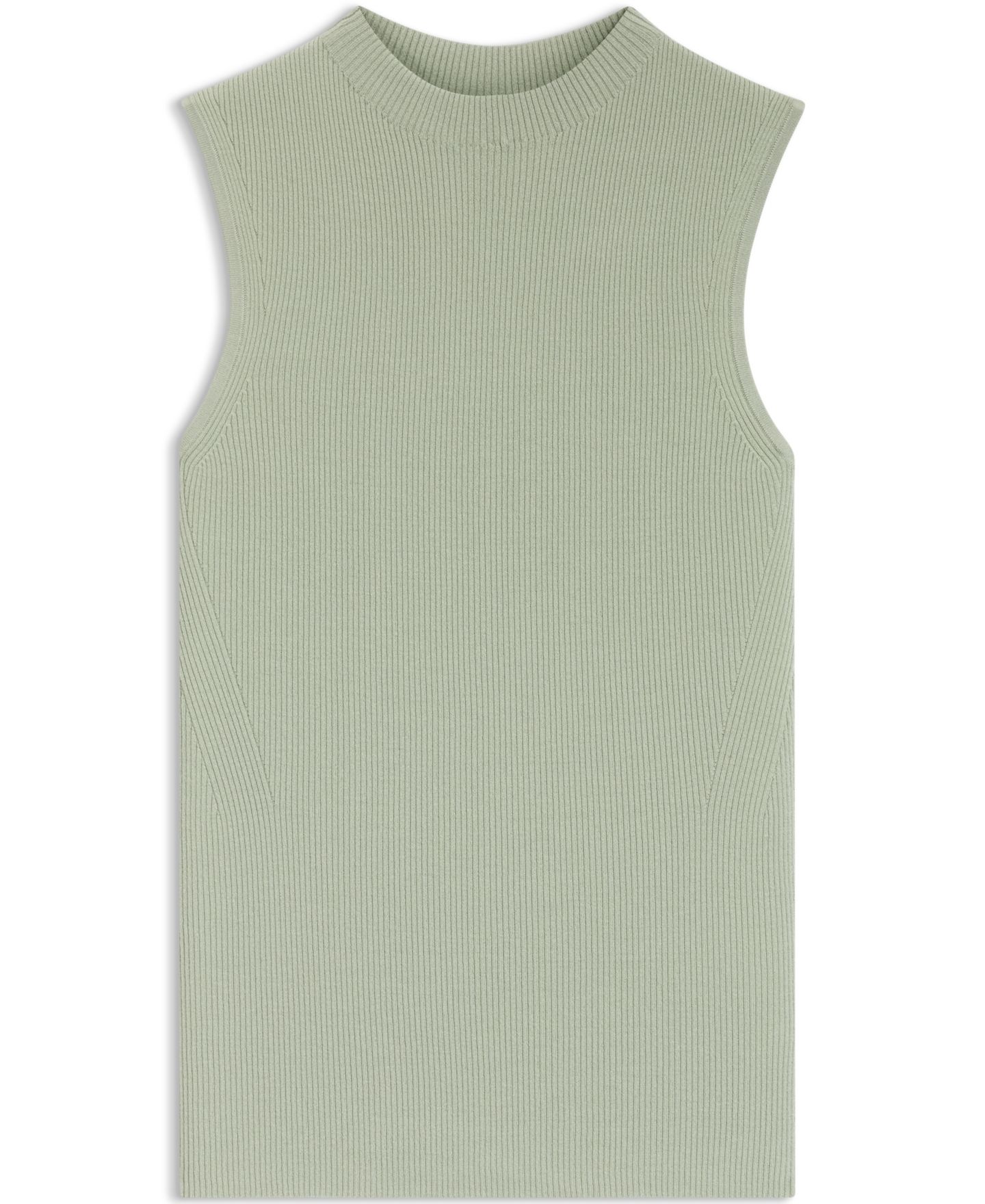 Женский топ Hugo Boss BOSS by Feskies Ribbed-Knit Mock-Neck Sleeveless, цвет: Зелёный — фото 3
