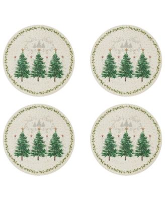 Trees Woven Braided Round Placemats, Set of 4
