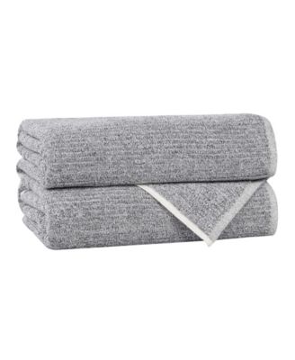Destin Viscose Blend Absorbent Quick Dry Solid Ribbed Design 2-Piece Bath Towel Set