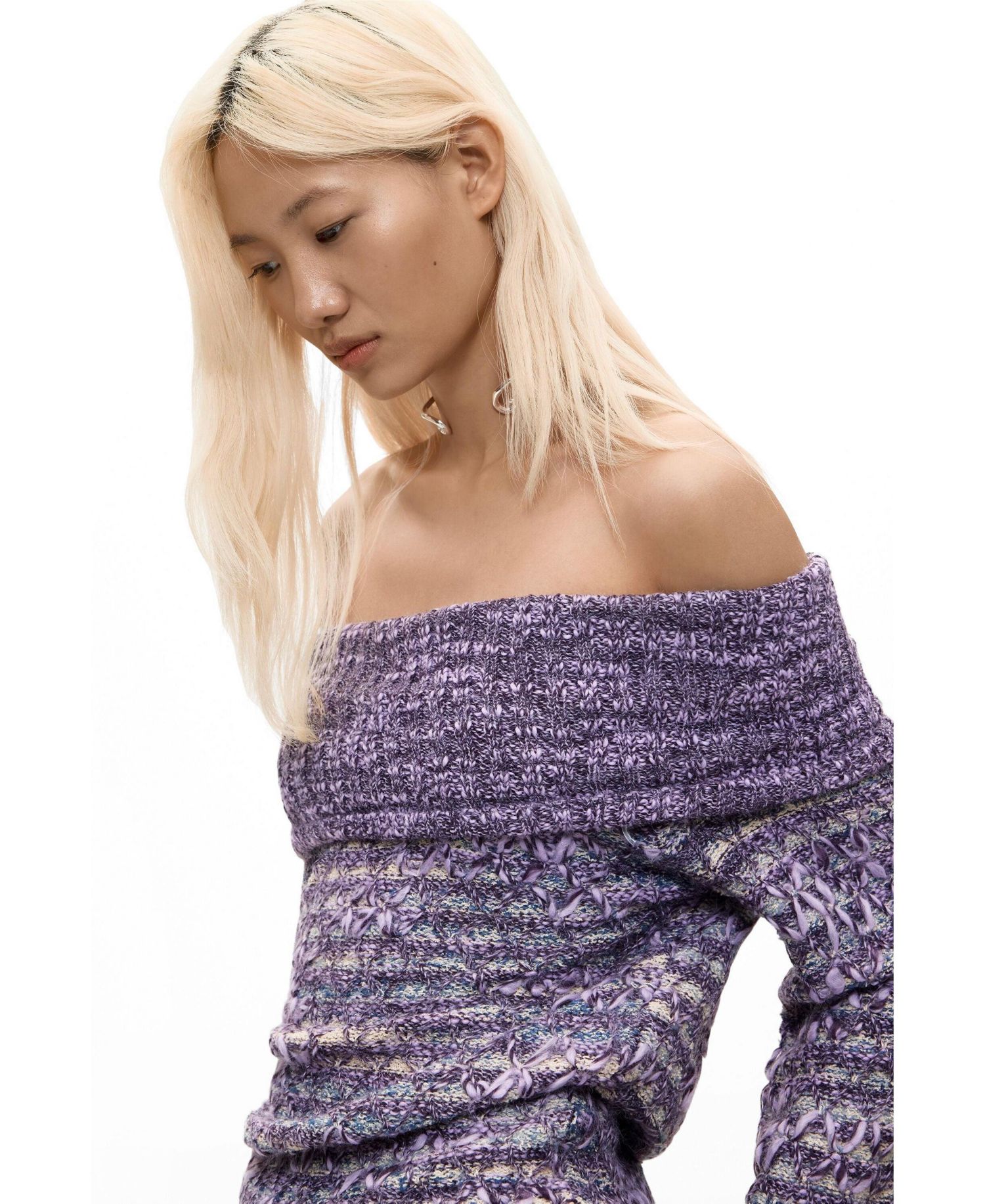 Women's Striped-Textured Knit Sweater