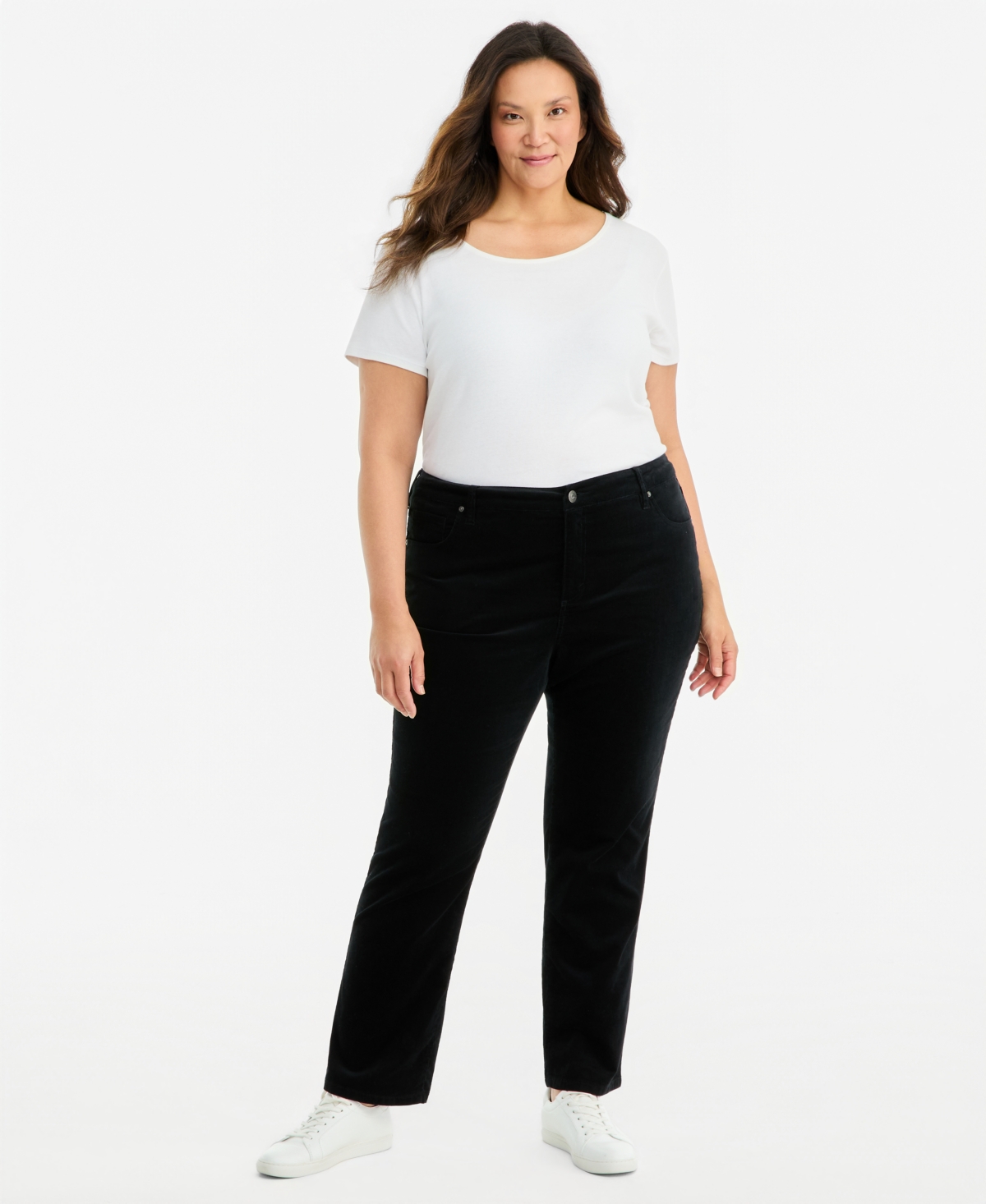 Style & Co Plus Corduroy High-Rise Straight-Leg Jeans, Macy's Exclusive