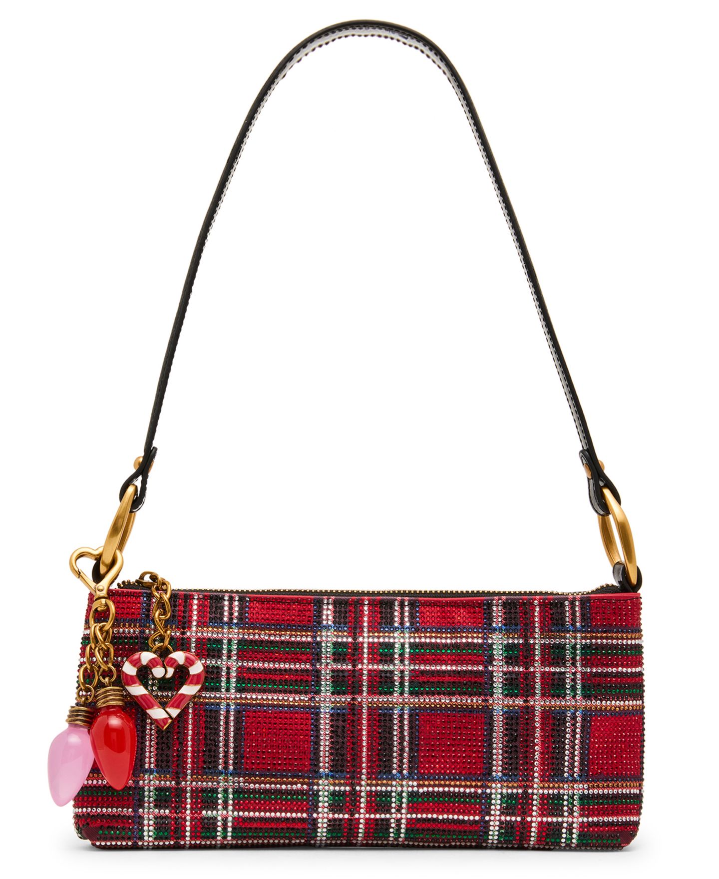 Женская сумка Betsey Johnson Tartan Rhinestone Medium Shoulder Handbag, цвет: Клетчатый — фото 1
