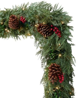 OD Winter Evergreen Garland 10' LEDC