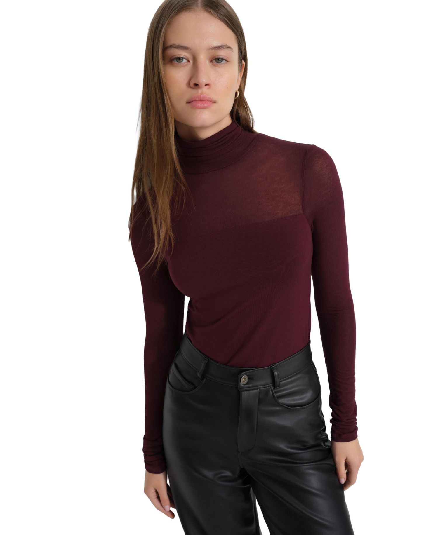 Women's Cara High-Stretch Long-Sleeve Turtleneck Top