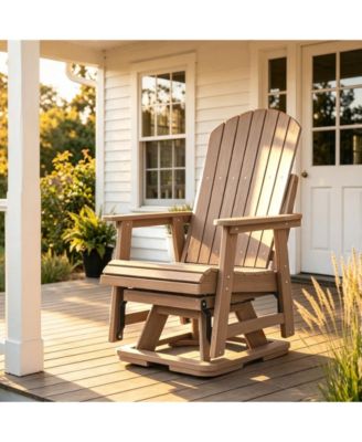 HIPS Outdoor Swivel Patio Chair, Weather Resistant 360&deg; Rotating Chair with Comfortable Back Support for Porch, Patio and Backyard