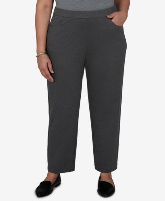 Plus Size Pull-On Mid-Rise Ankle Pants