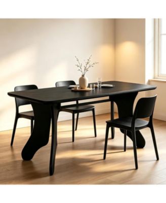 63 in Rectangular Dining Table for 4-6 People, Antler-Inspired Modern Farmhouse Kitchen Table for Dining Room, Living Room or Office