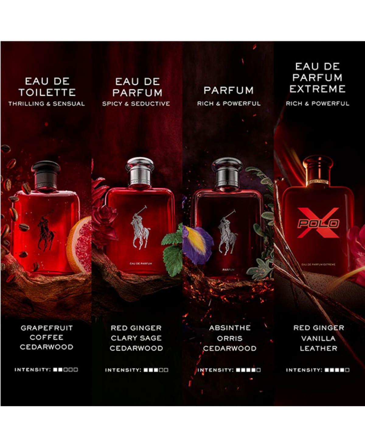 Ralph Lauren Polo Red Eau de Toilette Cologne Trio Gift Set