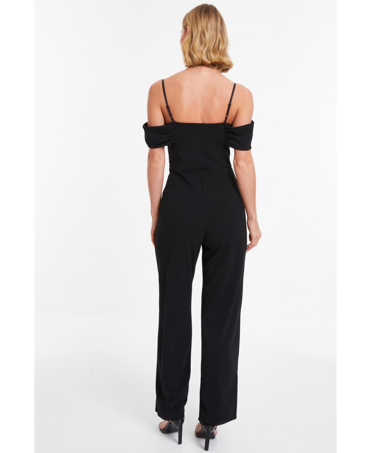 Quiz Women's Scuba Crepe Cold Shoulder Palazzo Jumpsuit