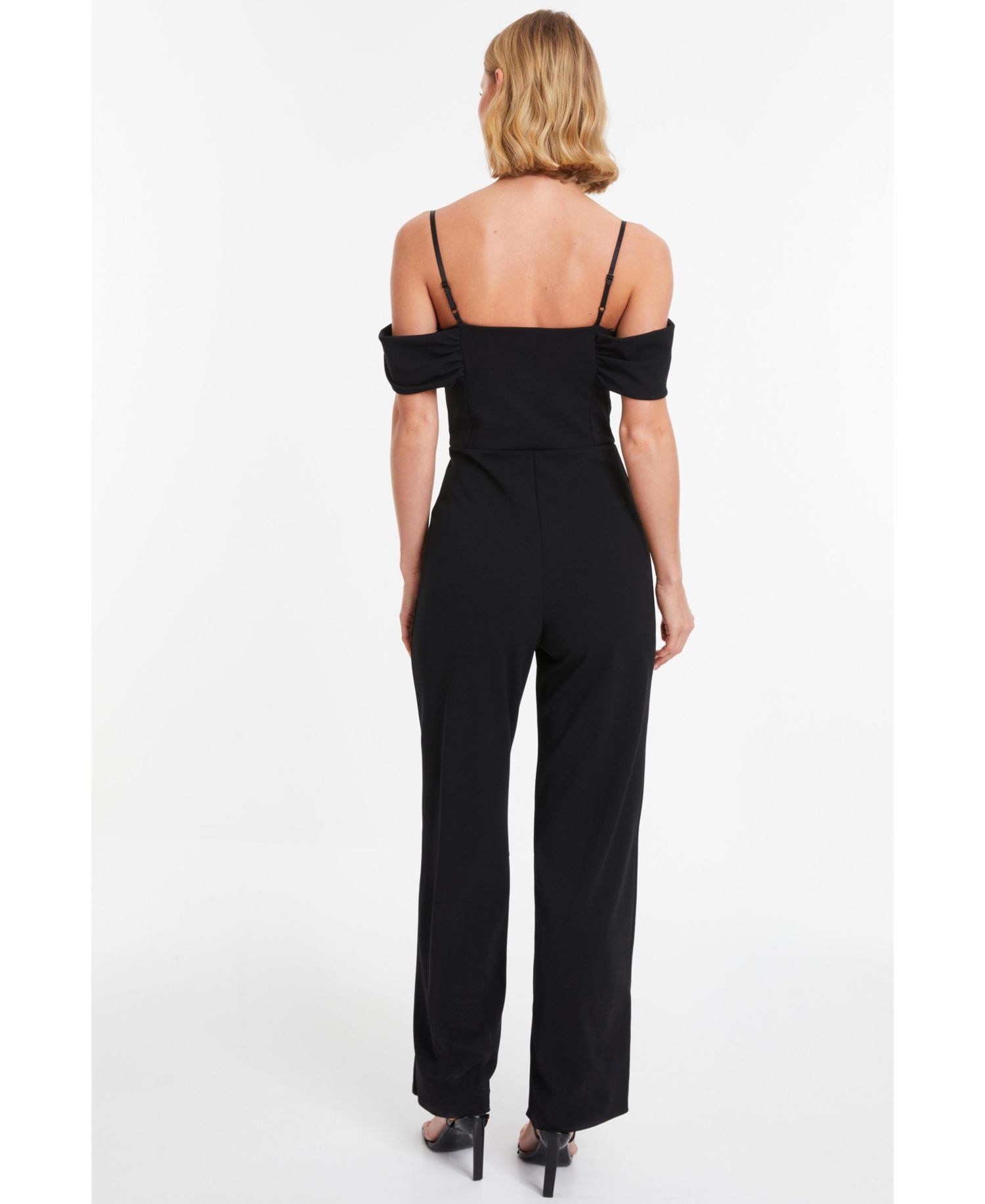 Women's Scuba Crepe Cold Shoulder Palazzo Jumpsuit